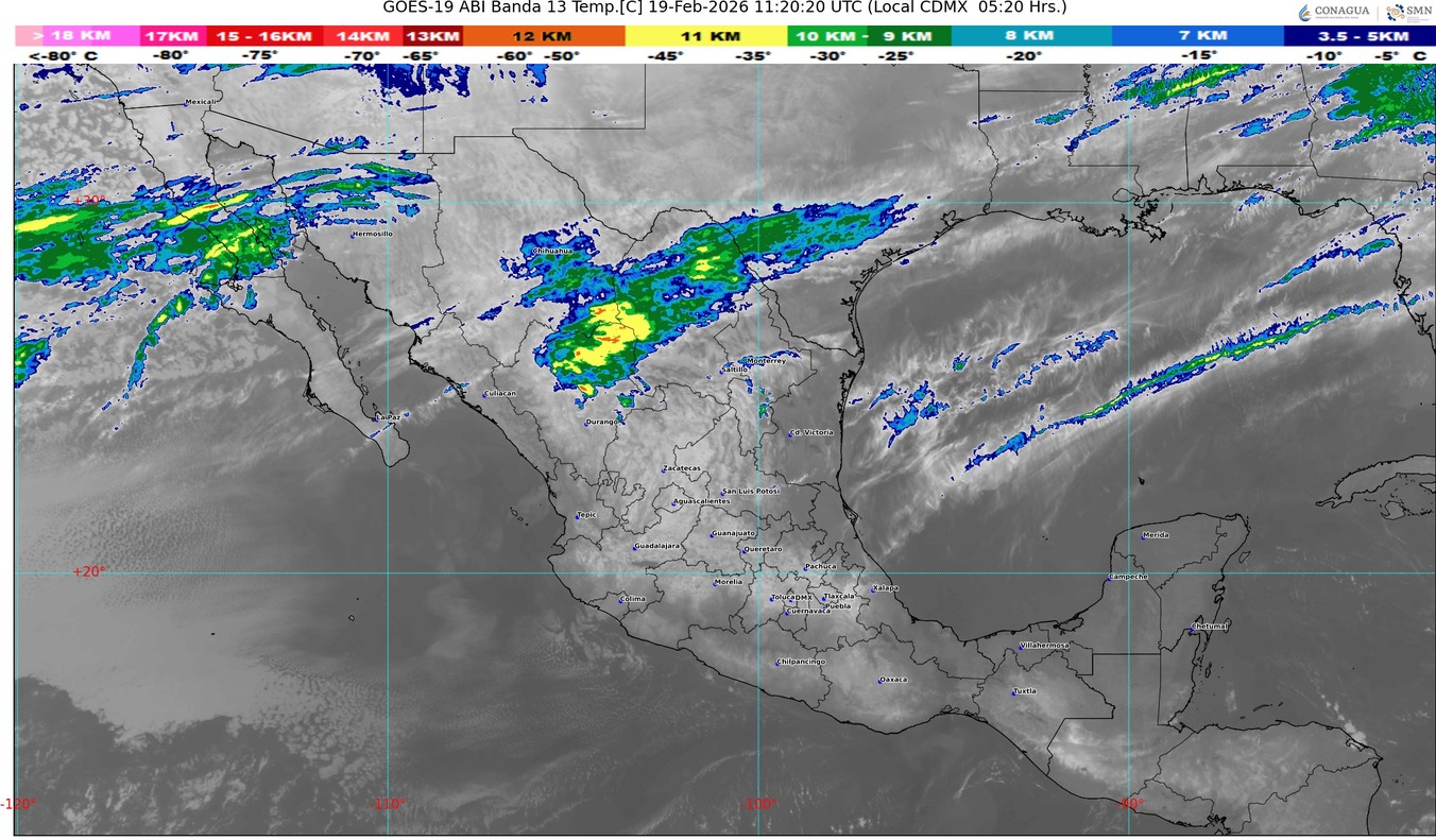 El frente frío número 36 se desplazará sobre el norte del país