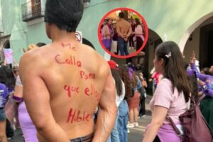 Fue como aliado a la marcha del 8M, y lo exhiben como deudor alimentario