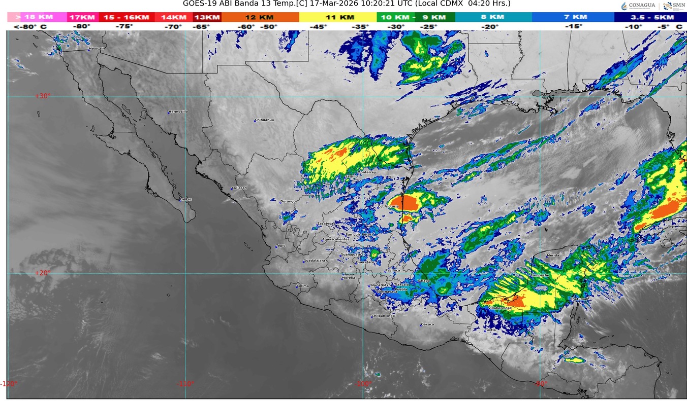 El frente frío 41 se desplazará sobre la península de Yucatán