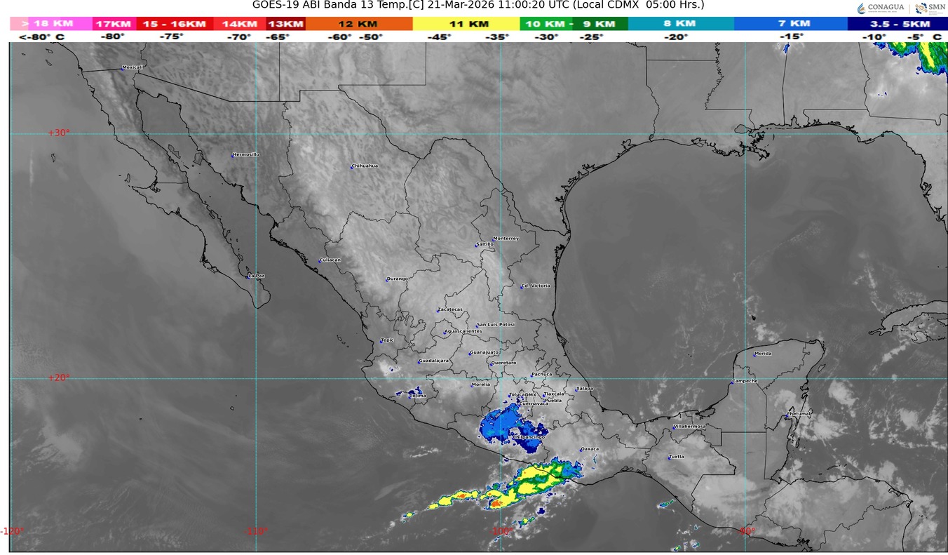 Pronostican lluvias en estados del occidente, centro, sur, sureste y península de Yucatán