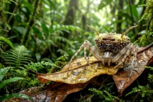 Descubren en la Amazonía ecuatoriana araña que imita un hongo para sobrevivir