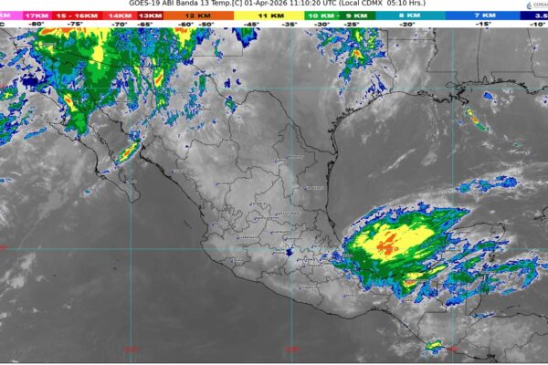 Una vaguada se desplazará sobre el sureste y la península de Yucatán