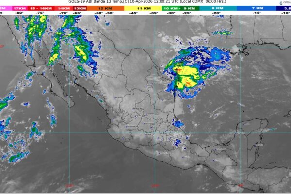 Lluvias fuertes y la posible formación de torbellinos, en México