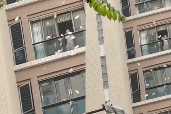 Mujer en crisis lanza más de 2.7 millones de pesos desde su casa